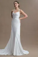 BHLDN Johanna Pearl Strap Satin Wedding Gown