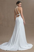 BHLDN Johanna Pearl Strap Satin Wedding Gown