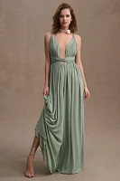 Ronny Kobo Adi Plunge V-Neck Gown