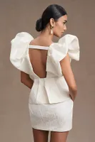 Ronny Kobo Calin Puff-Sleeve Peplum Mini Dress