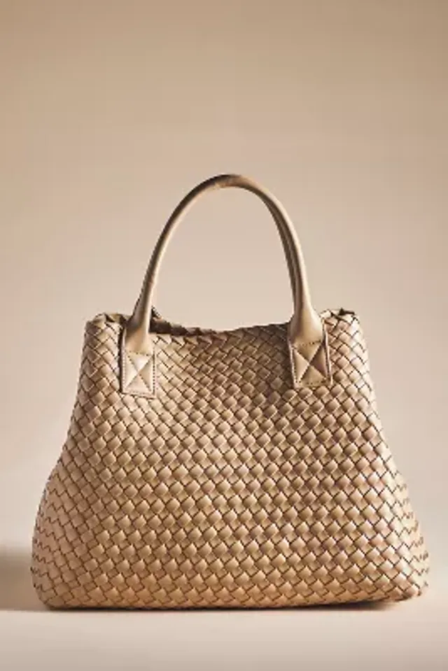 Anthropologie Women's Woven Faux Leather Tote