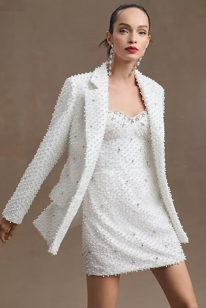 BHLDN Gemma Pearl-Embellished Jacket