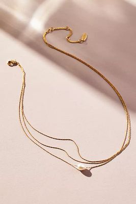 Anthropologie Silver Monogram Chain Necklace