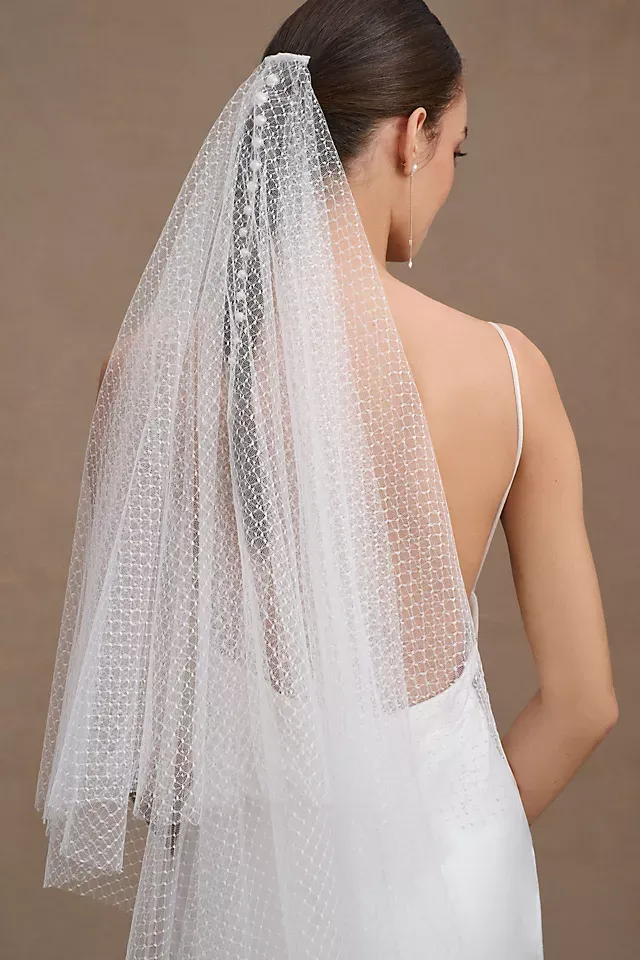 Nestina Simple Birdcage Veil White