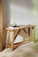 Braced Leg Teak Console