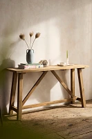 Braced Leg Teak Console