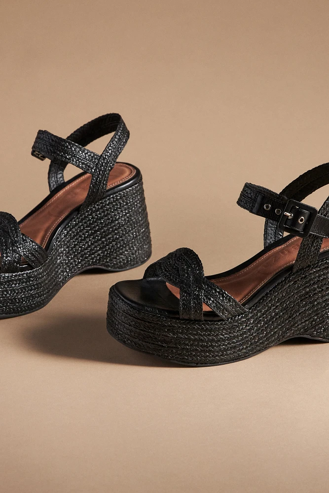 Vicenza Raffia Platform Heels