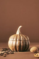 Gourmand Pumpkin Spice & Black Walnut Wooden Pumpkin Candle