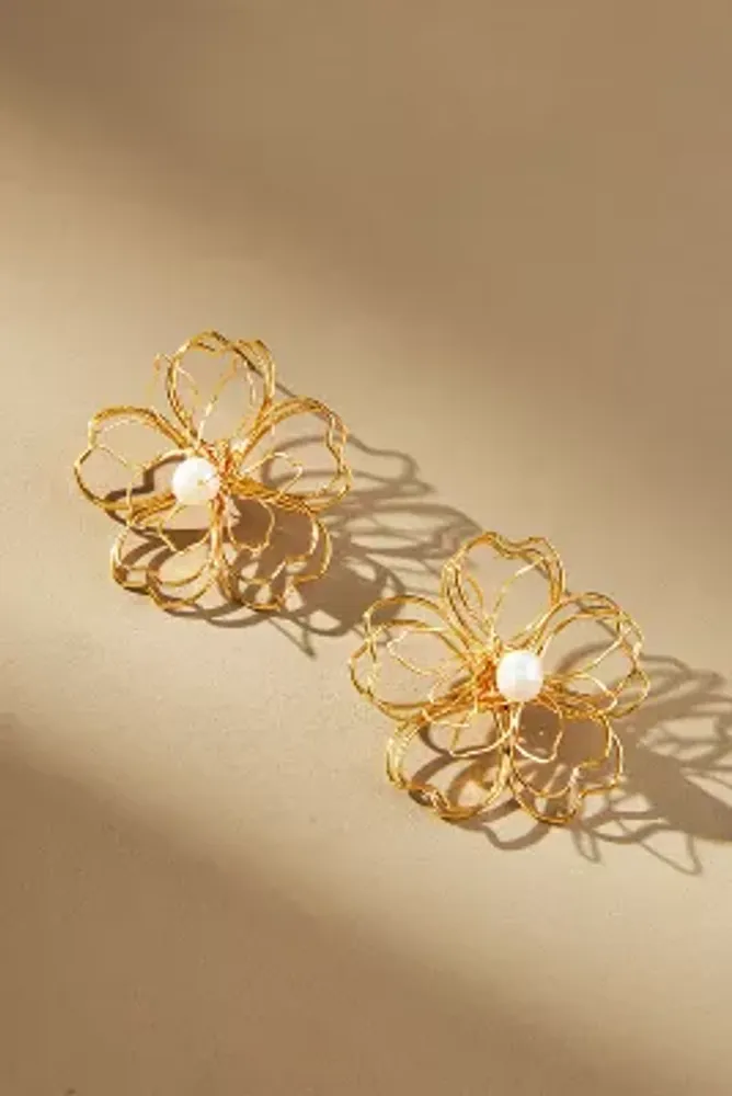 wire flower earrings