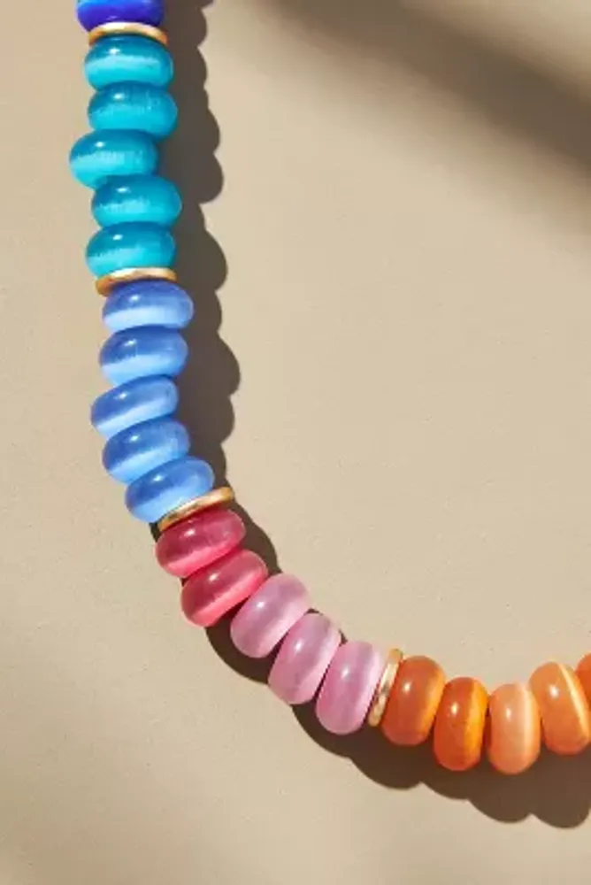 Oversized Rainbow Beaded Necklace