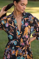 The Carolita Printed Tiered Shirt Dress