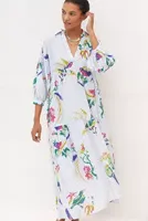 By Anthropologie Printed Tiered Shirt Dress