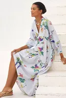 By Anthropologie Printed Tiered Shirt Dress