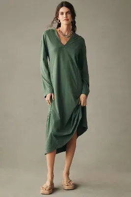 Daily Practice by Anthropologie Long-Sleeve Hooded Midi Dress