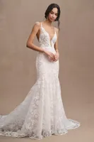 Rish Azalea V-Neck Mermaid Lace Wedding Gown