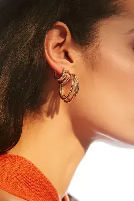 Set of Three Hoop Earrings