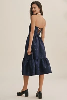 V. Chapman Virginia Tiered Strapless Corset Midi Dress