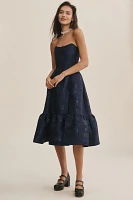 V. Chapman Virginia Tiered Strapless Corset Midi Dress