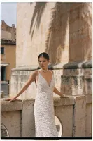 BHLDN Theodora Beaded Lace V-Neck Wedding Gown