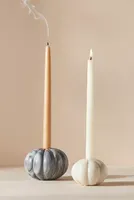 Marble Pumpkin Taper Candle Holder