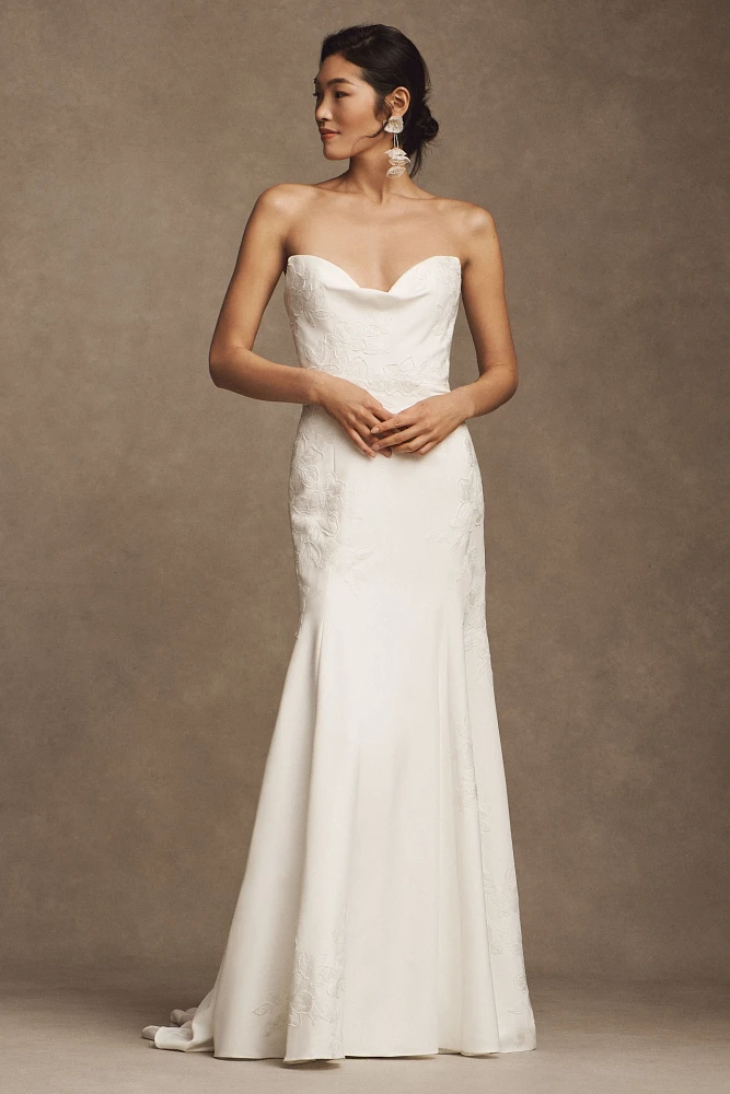 Jenny Yoo Naomi Strapless Crepe Wedding Gown