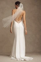 Jenny Yoo Harlyn High-Neck Open-Back Wedding Gown