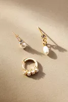 Set of Three Huggie & Stud Pearl Earrings