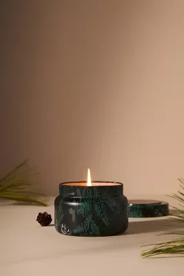 Capri Blue Fir & Firewood Tin Candle