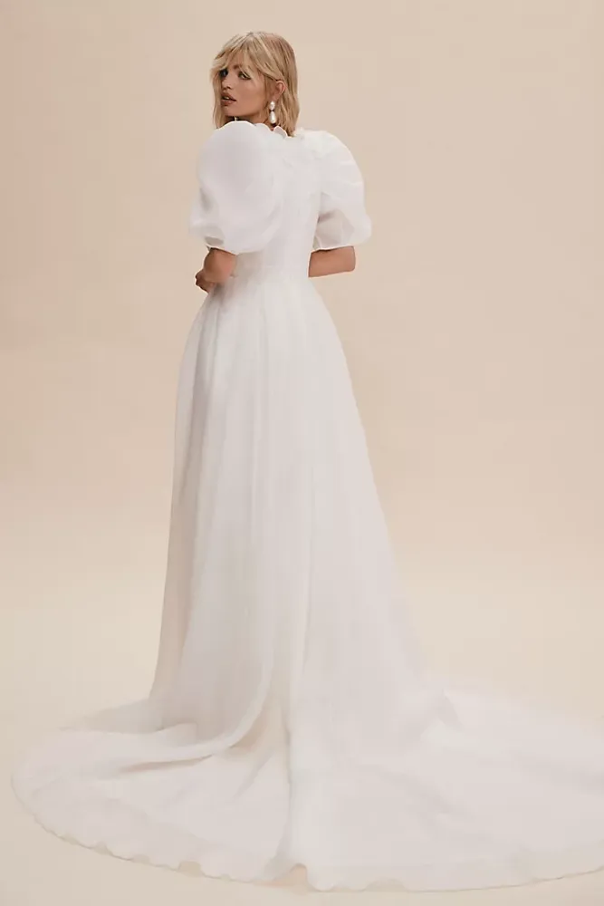 Viktor & Rolf for BHLDN Eloise Organza Puff-Sleeve Wedding Gown