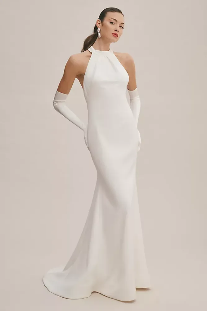 Viktor & Rolf for BHLDN Maisie High-Neck Bow-Back Wedding Gown