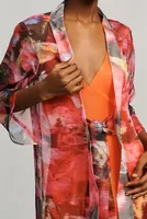 Sheer Printed Kimono