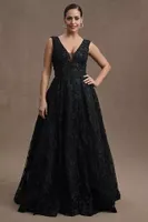 Mac Duggal Gianna V-Neck Beaded A-Line Gown