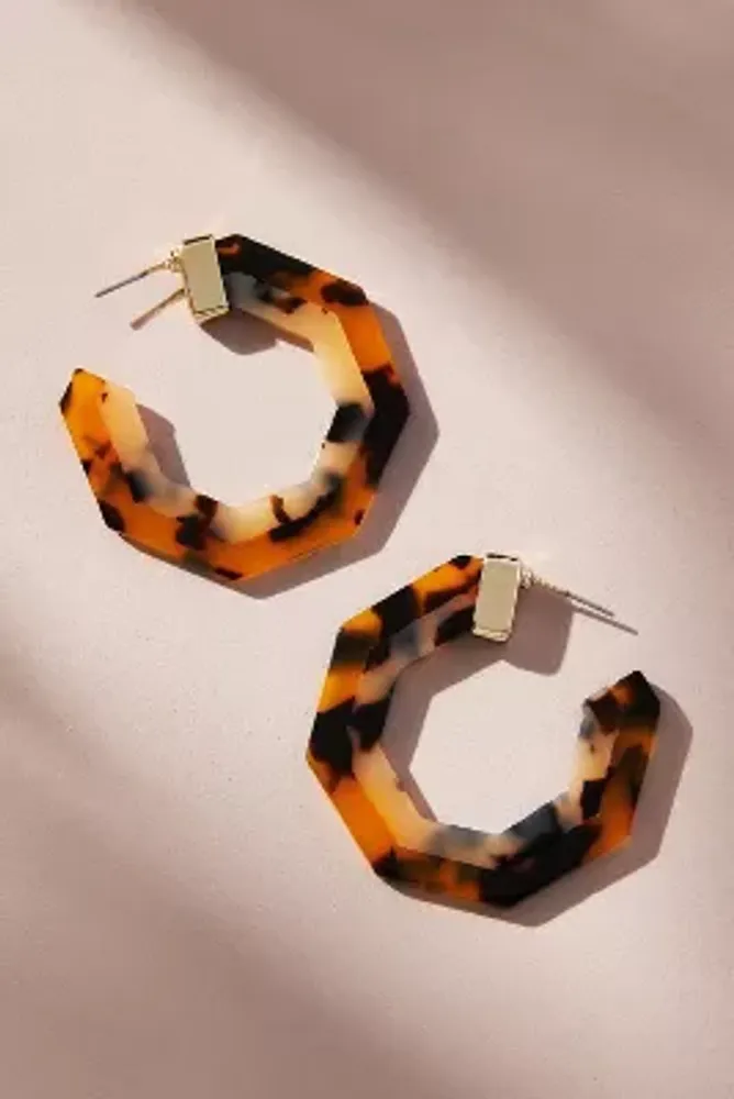 Tortoise Shell Hoop Earrings