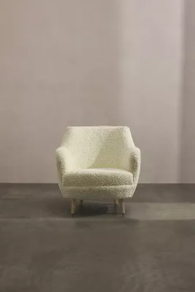 Lemieux et Cie Cream Sherpa Egg Chair