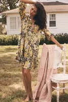 By Anthropologie Pintuck Flouncy Pajama Dress