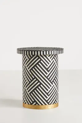 Optical Inlay Side Table