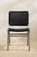 Wicker + Teak Side Chairs, Set of 2