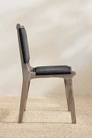 Wicker + Teak Side Chairs, Set of 2