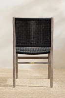 Wicker + Teak Side Chairs, Set of 2