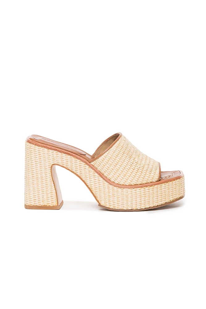 Bernardo Kenny Raffia Platform Heels