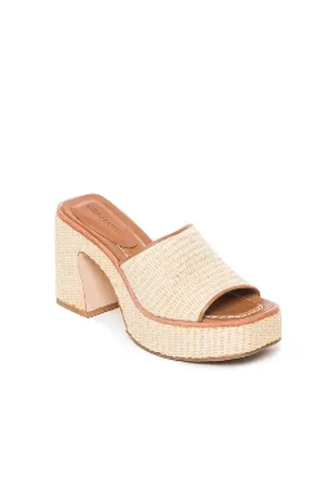 Bernardo Kenny Raffia Platform Heels