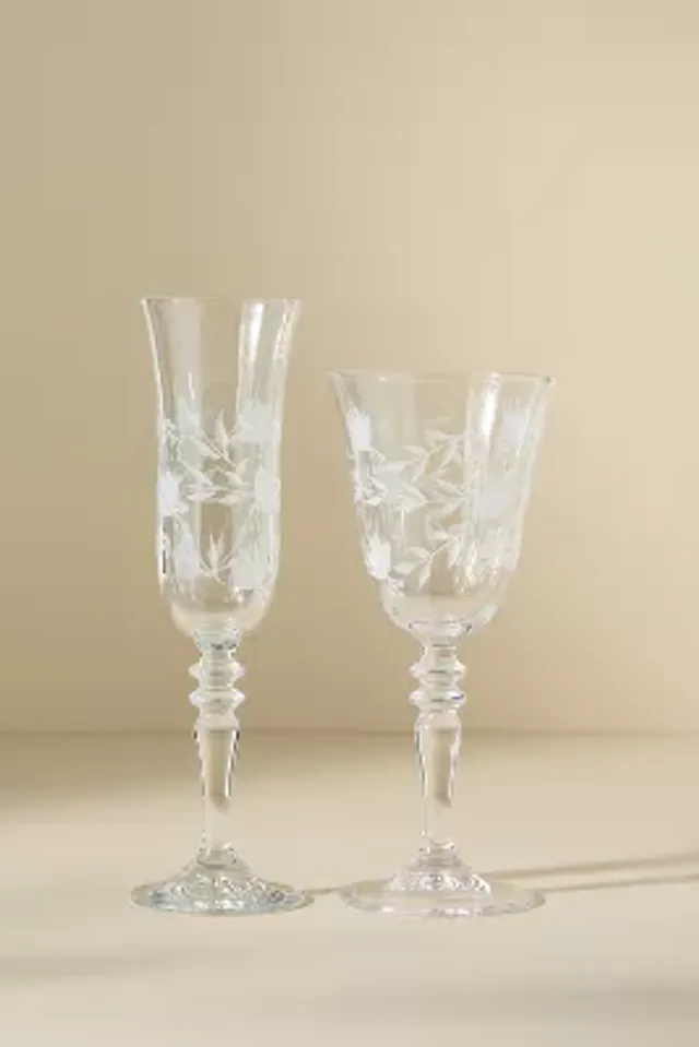 Lydia Wine Glasses, Mixed Set of 4