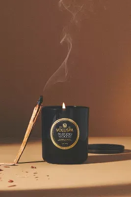 Voluspa Burning Woods Classic Glass Jar Candle
