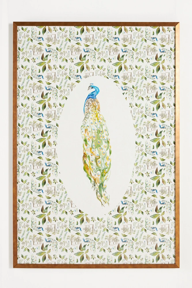 Peacock Toile 1 Wall Art