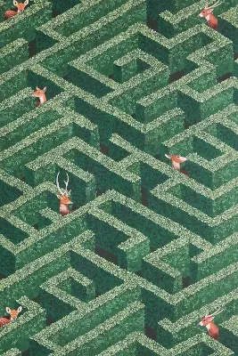 Josephine Munsey Labyrinth With Deer Wallpaper