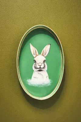 Les Ottomans Handpainted Bunny Tray