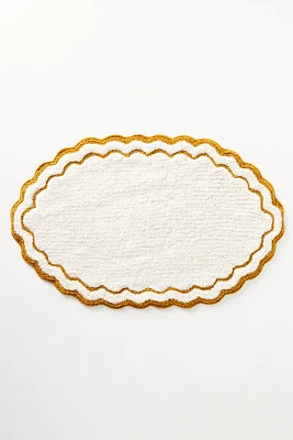 Rosita Cotton Scalloped Oval Bath Mat