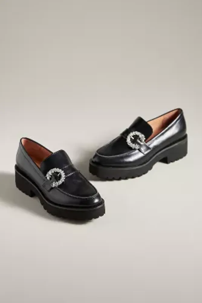 All Black Lady Bling Loafers
