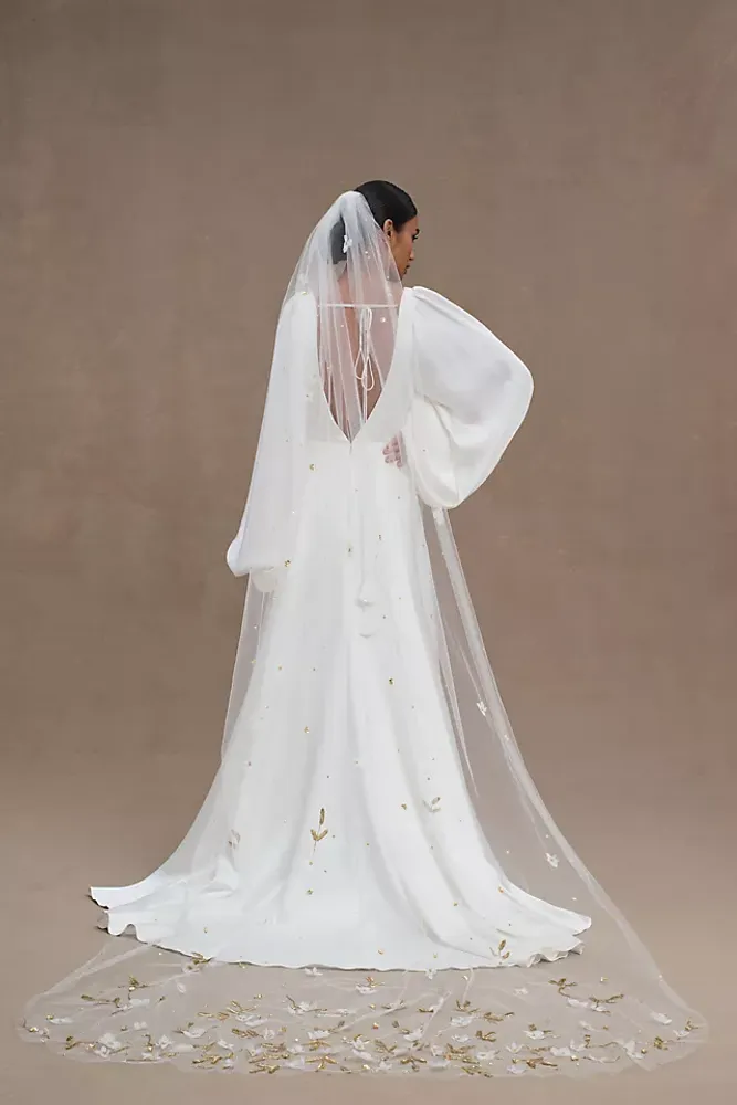 Twigs & Honey Embroidered Floral Cathedral Veil