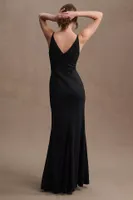 BHLDN Tatum V-Neck Stretch Crepe Gown